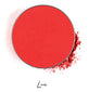 a red individual eyeshadow compressed powder refill in shade "lava"