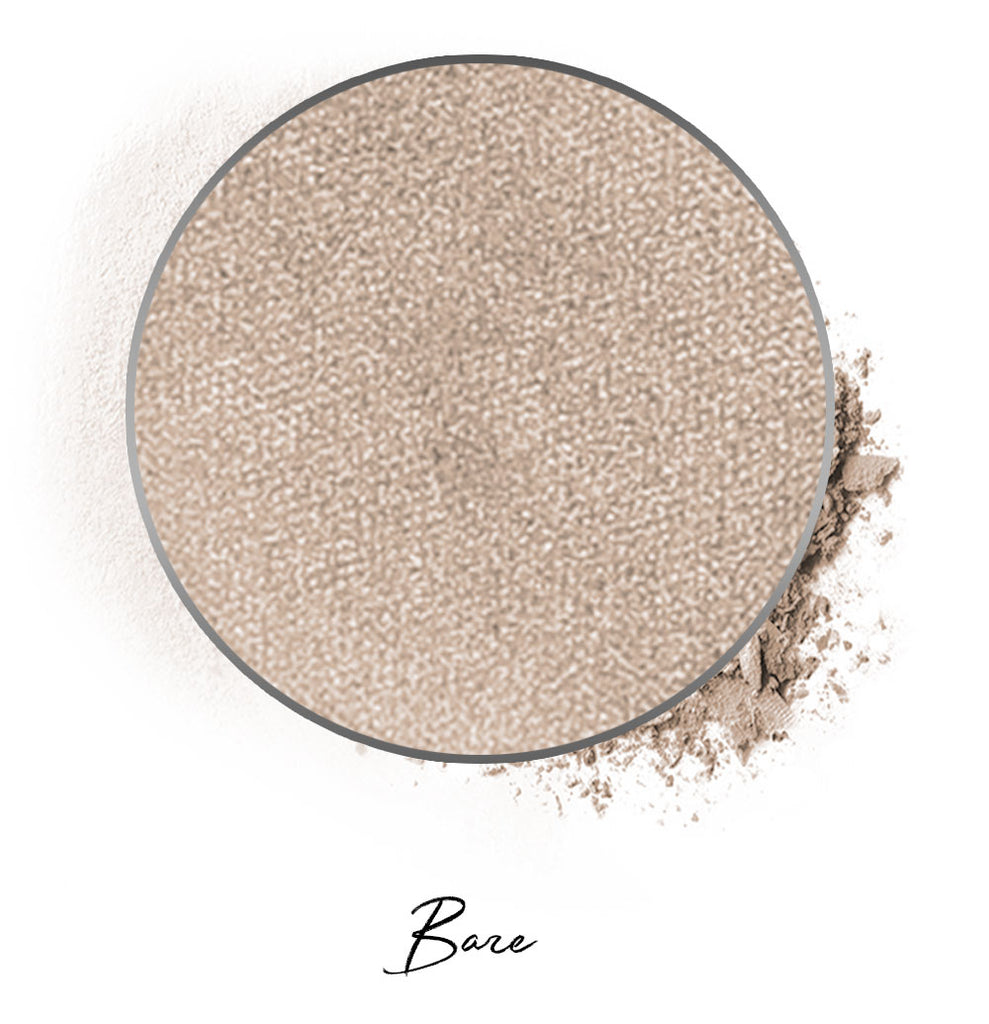 a beige individual eyeshadow compressed powder refill in shade "bare"