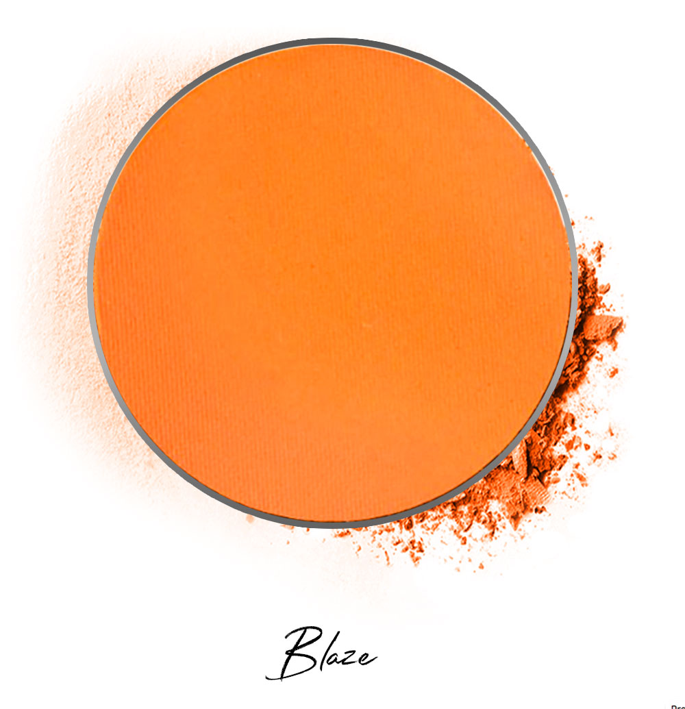 a orange individual eyeshadow compressed powder refill in shade "blaze"
