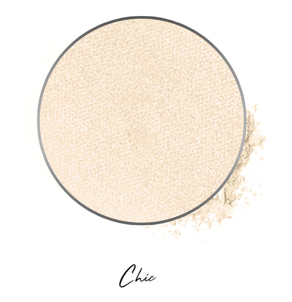 an almond milk colored individual eyeshadow compressed powder refill in shade "chic"
