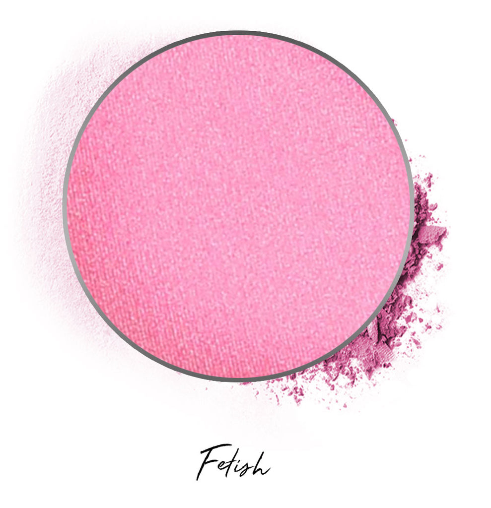a bubblegum pink individual eyeshadow compressed powder refill in shade "fetish"