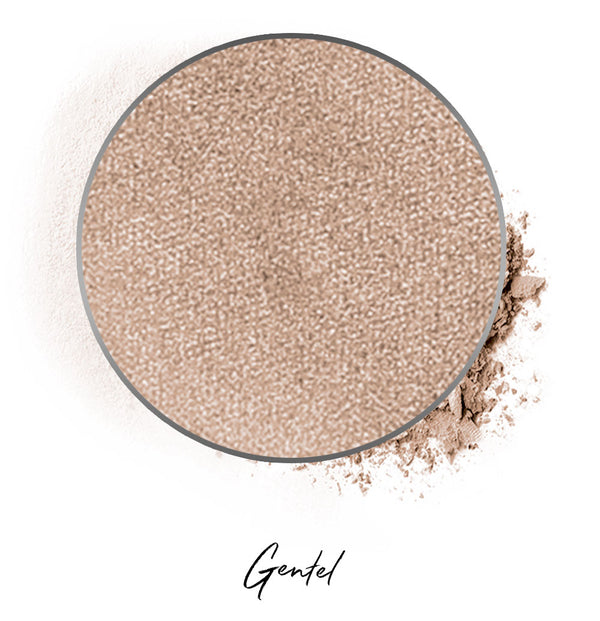 a medium browk individual eyeshadow compressed powder refill in shade "gentel"