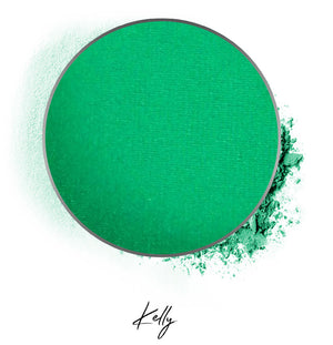 a green individual eyeshadow compressed powder refill in shade "kelly"