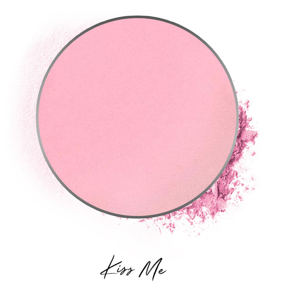 a light pink individual eyeshadow compressed powder refill in shade "kiss me"