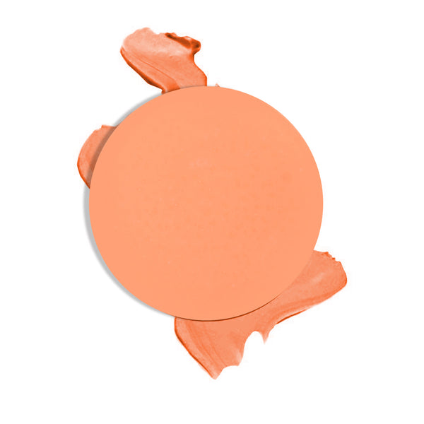 Round creamy dual lip and cheek product refill shade in "Naked" on top of creamy swatch.