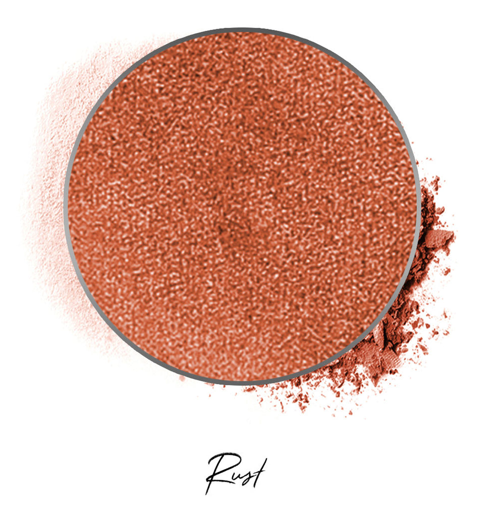 a rust colored individual eyeshadow compressed powder refill in shade "rust"