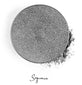 a silver individual eyeshadow compressed powder refill in shade "sequence"