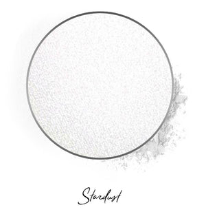a white individual eyeshadow compressed powder refill in shade "stardust"