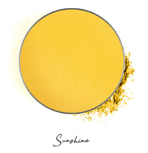a yellow individual eyeshadow compressed powder refill in shade "sunshine"