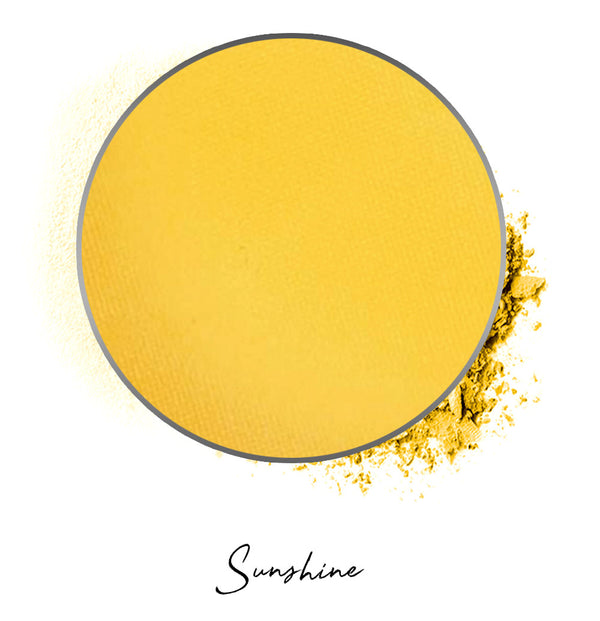 a yellow individual eyeshadow compressed powder refill in shade "sunshine"