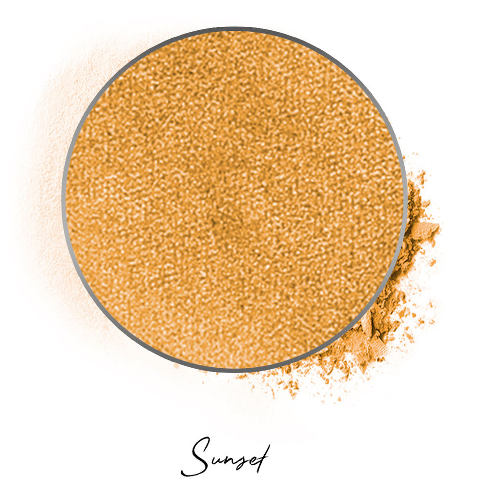 a mustard yellow individual eyeshadow compressed powder refill in shade "sunset"