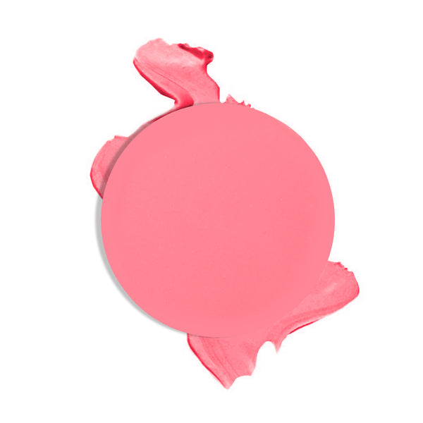 Round creamy dual lip and cheek product refill shade in "Allure" on top of creamy swatch.