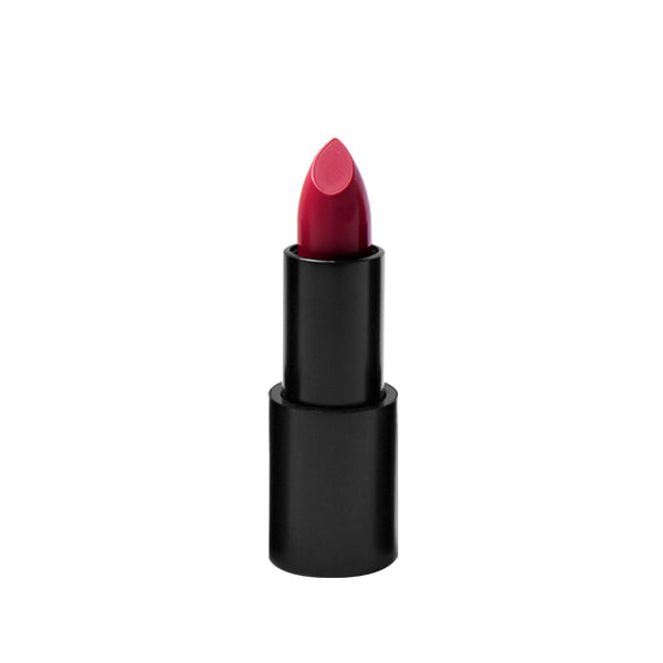 Black tube of creamy lipstick without cap in shade "glamour"