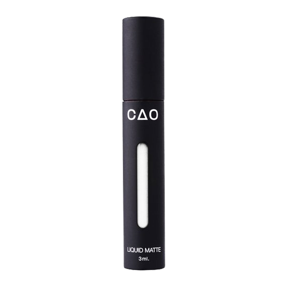 Black Matted tube, vertical stretched oval window, filled with white liquid matted makeup.